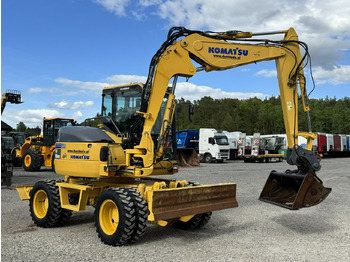 Excavadora de ruedas Komatsu PW 98 MR 8 Pług + Podpory 10ton Szybkozłącze: foto 2