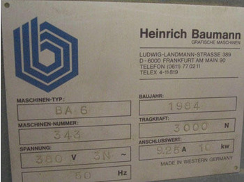 Máquina de corte de papel Baumann BA 6 N large format stacker: foto 3 Máquina de corte de papel Baumann BA 6 N large format stacker: foto 3