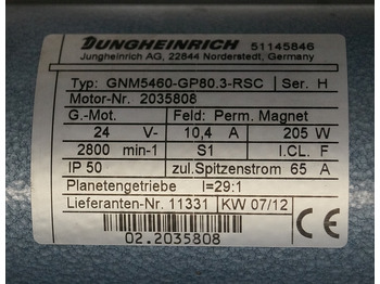 Sistema eléctrico para Equipo de manutención Jungheinrich 51145846 | Steeringmotor 24V type GNM5460 GP80,3 RSC Steering senso: foto 3