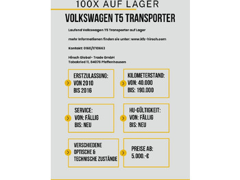 Furgoneta de pasajeros Volkswagen T5 Transporter 2.0TDI EU5*2xSchiebetüre*1.Hand*: foto 4