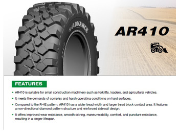 Cargadora de ruedas 400/70R20 AR410 Advance Available as loose tire or complete wheel.: foto 3 Cargadora de ruedas 400/70R20 AR410 Advance Available as loose tire or complete wheel.: foto 3