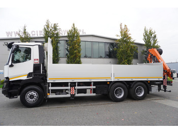 Camión caja abierta, Camión grúa RENAULT C380 Comfort 6x4 / Atlas 172.3E crane / Range 12.3 m / capacity 6.1 t / Flatbed 17 EPAL: foto 4