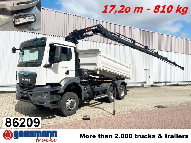 MAN TGS 33.430 6x6 BB CH mit Kran Hiab X-HiDuo 228 - Camión multibasculante, Camión grúa: foto 1 MAN TGS 33.430 6x6 BB CH mit Kran Hiab X-HiDuo 228 - Camión multibasculante, Camión grúa: foto 1