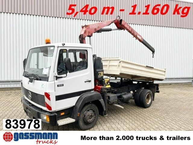 Mercedes-Benz 811 K 4x2 mit Kran Fassi F65A.21 (BJ.2009) - Camión volquete, Camión grúa: foto 1 Mercedes-Benz 811 K 4x2 mit Kran Fassi F65A.21 (BJ.2009) - Camión volquete, Camión grúa: foto 1