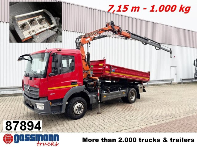 Mercedes-Benz Atego 1221 K 4x2 mit Kran Atlas AK 75.2, Funk, - Camión volquete, Camión grúa: foto 1 Mercedes-Benz Atego 1221 K 4x2 mit Kran Atlas AK 75.2, Funk, - Camión volquete, Camión grúa: foto 1