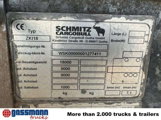 Schmitz Cargobull ZKI 18-4.9, Stahlbordwände ca. 10m³, Rahmen - Remolque volquete: foto 3 Schmitz Cargobull ZKI 18-4.9, Stahlbordwände ca. 10m³, Rahmen - Remolque volquete: foto 3