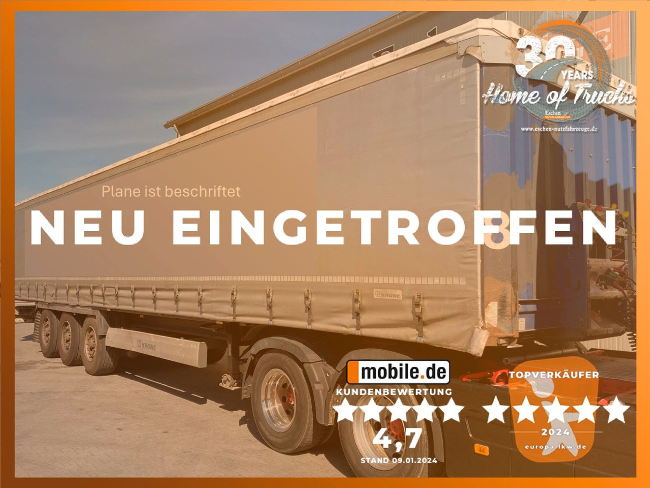 Krone SD | Edscha*Schiebegardine*Luft-Lift*EBS*BPW - Semirremolque lona: foto 1 Krone SD | Edscha*Schiebegardine*Luft-Lift*EBS*BPW - Semirremolque lona: foto 1