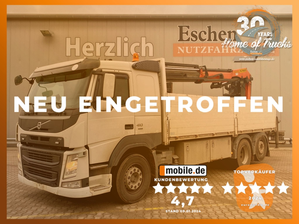 Volvo FM 410 6x2 / Palfinger PK 19502 Faltkran - Camión caja abierta, Camión grúa: foto 1 Volvo FM 410 6x2 / Palfinger PK 19502 Faltkran - Camión caja abierta, Camión grúa: foto 1