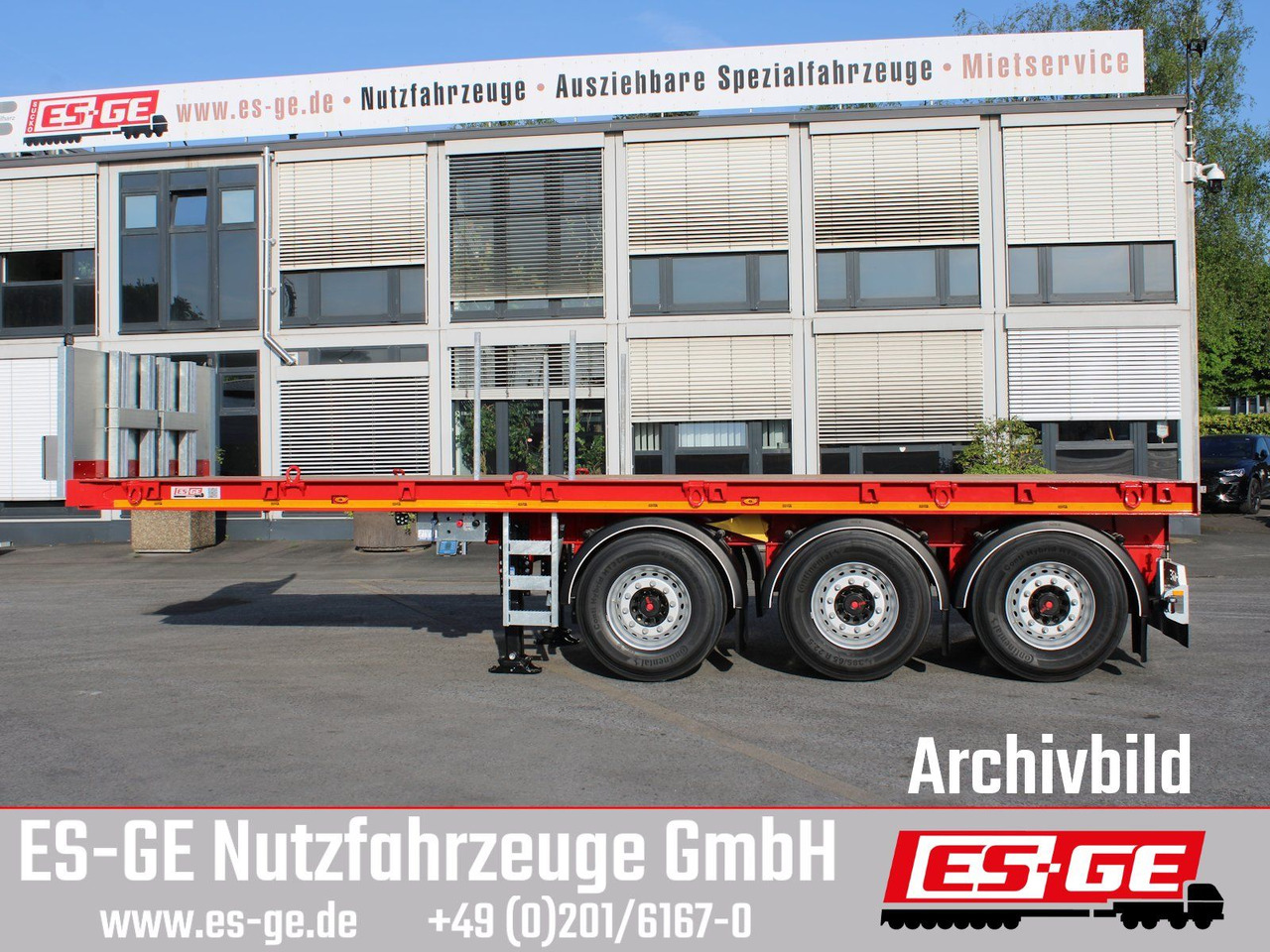 ES-GE 3-Achs-Ballastauflieger - Semirremolque plataforma/ Caja abierta: foto 1 ES-GE 3-Achs-Ballastauflieger - Semirremolque plataforma/ Caja abierta: foto 1