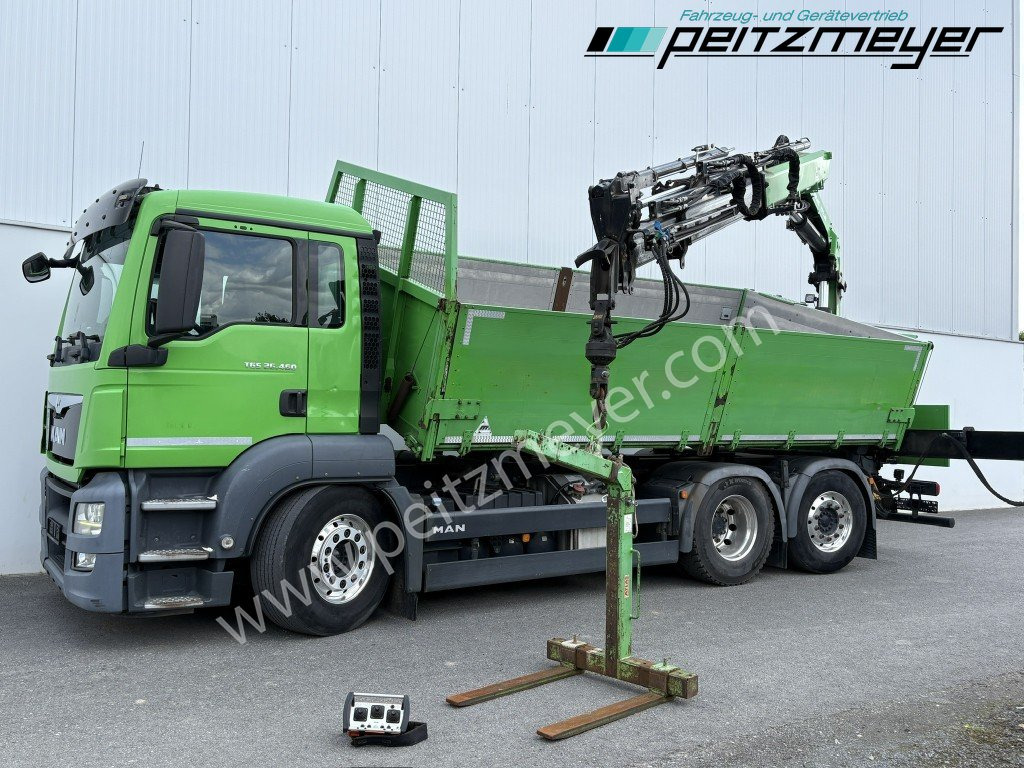 MAN TGS 26.460 FL 6x2 Kipper+Kran+Funk Lenkachse, 2-Seitenkipper, Atlas 172.3 - Camión volquete, Camión grúa: foto 1 MAN TGS 26.460 FL 6x2 Kipper+Kran+Funk Lenkachse, 2-Seitenkipper, Atlas 172.3 - Camión volquete, Camión grúa: foto 1