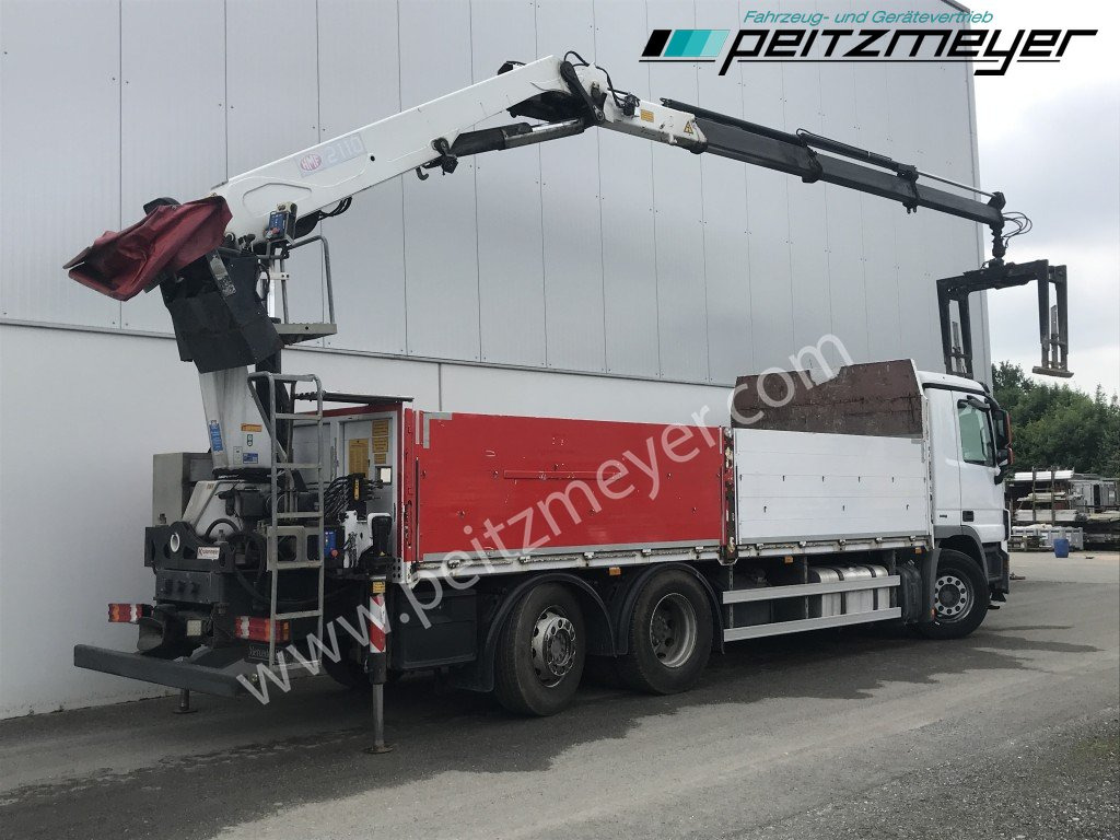 MERCEDES-BENZ Actros 2536 LL Pritsche HMF Heckkran m. Zange Baustoff - Camión caja abierta, Camión grúa: foto 4 MERCEDES-BENZ Actros 2536 LL Pritsche HMF Heckkran m. Zange Baustoff - Camión caja abierta, Camión grúa: foto 4