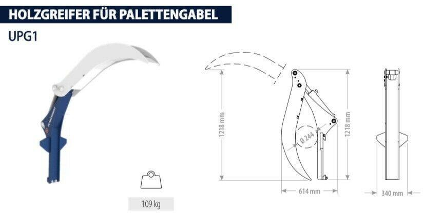 Implemento para Maquinaria forestal Niederhalter Stammgreifer Holzgreifer Palettengabel Frontlader: foto 6 Implemento para Maquinaria forestal Niederhalter Stammgreifer Holzgreifer Palettengabel Frontlader: foto 6