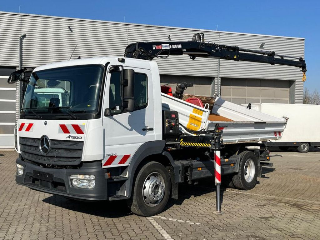 Mercedes-Benz Atego 1224 K 2-Achs Kipper Kran Hiab +Greiferst. - Camión volquete, Camión grúa: foto 1 Mercedes-Benz Atego 1224 K 2-Achs Kipper Kran Hiab +Greiferst. - Camión volquete, Camión grúa: foto 1