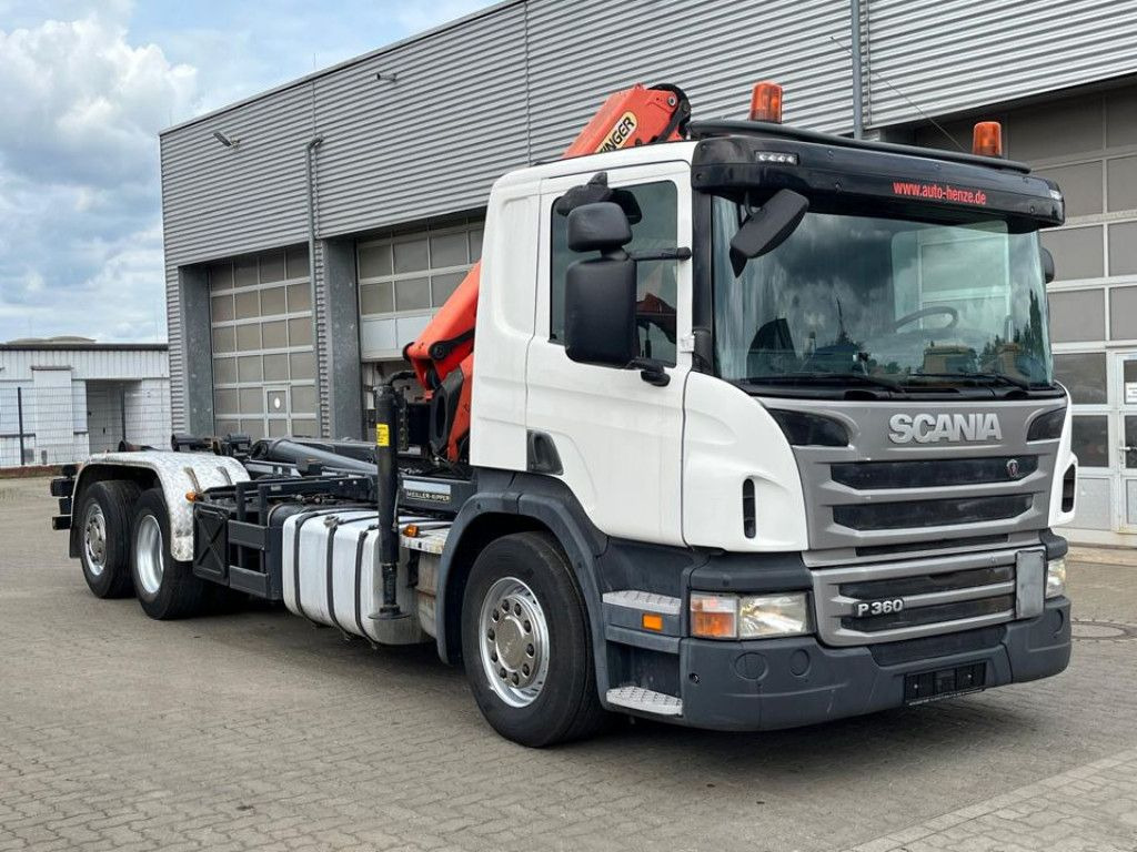Scania P 360 6x2 Abrollkipper mit Kran Lift/Lenkachse Scania P 360 6x2 Abrollkipper mit Kran Lift/Lenkachse - Camión multibasculante, Camión grúa: foto 2 Scania P 360 6x2 Abrollkipper mit Kran Lift/Lenkachse Scania P 360 6x2 Abrollkipper mit Kran Lift/Lenkachse - Camión multibasculante, Camión grúa: foto 2