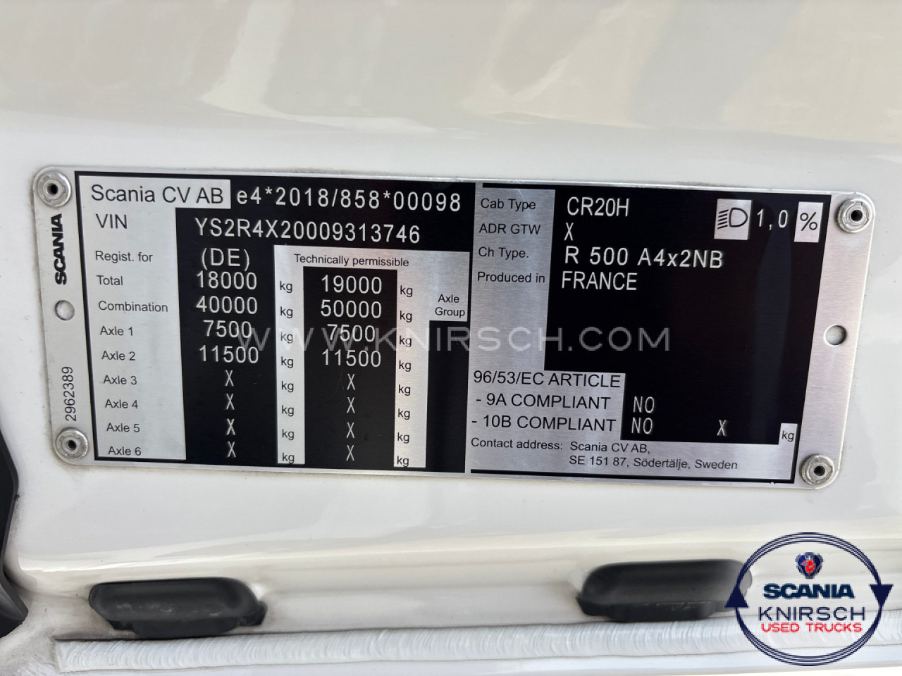 Cabeza tractora SCANIA R500A4x2NB / Full-Air / ALCOA / LED / Smart 2: foto 12