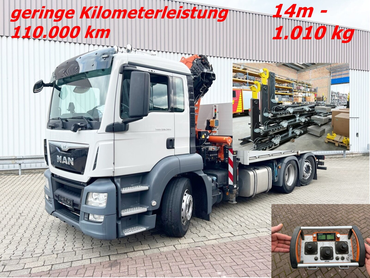 MAN TGS 26.360/400 6x2-4 BL TGS 26.360/400 6x2-4 BL, Lenk-/Lift, Kran Atlas AK 206.3E A5, Funk - Camión multibasculante, Camión grúa: foto 1 MAN TGS 26.360/400 6x2-4 BL TGS 26.360/400 6x2-4 BL, Lenk-/Lift, Kran Atlas AK 206.3E A5, Funk - Camión multibasculante, Camión grúa: foto 1