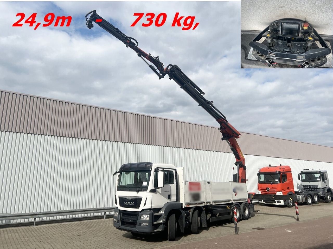 MAN TGS 35.440 8x4 BL TGS 35.440 8x4 BL, Navi, Heckkran Palfinger PK42002 SH-F + Jip PJ 060 B, 24,9m-730kg, Funk - Camión grúa: foto 1 MAN TGS 35.440 8x4 BL TGS 35.440 8x4 BL, Navi, Heckkran Palfinger PK42002 SH-F + Jip PJ 060 B, 24,9m-730kg, Funk - Camión grúa: foto 1