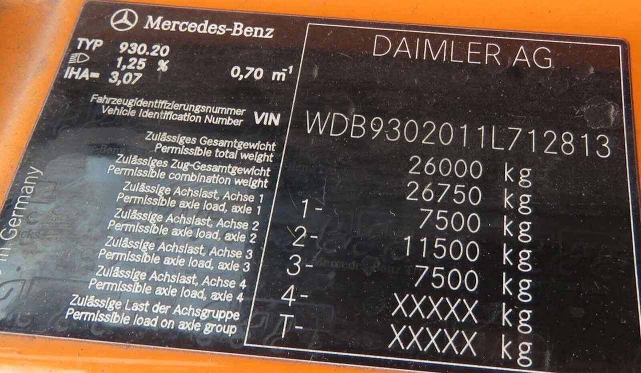 Mercedes-Benz Actros 2532 L 6x2 Actros 2532/41 L 6x2, EEV, Lenkachse - Camión chasis: foto 2 Mercedes-Benz Actros 2532 L 6x2 Actros 2532/41 L 6x2, EEV, Lenkachse - Camión chasis: foto 2