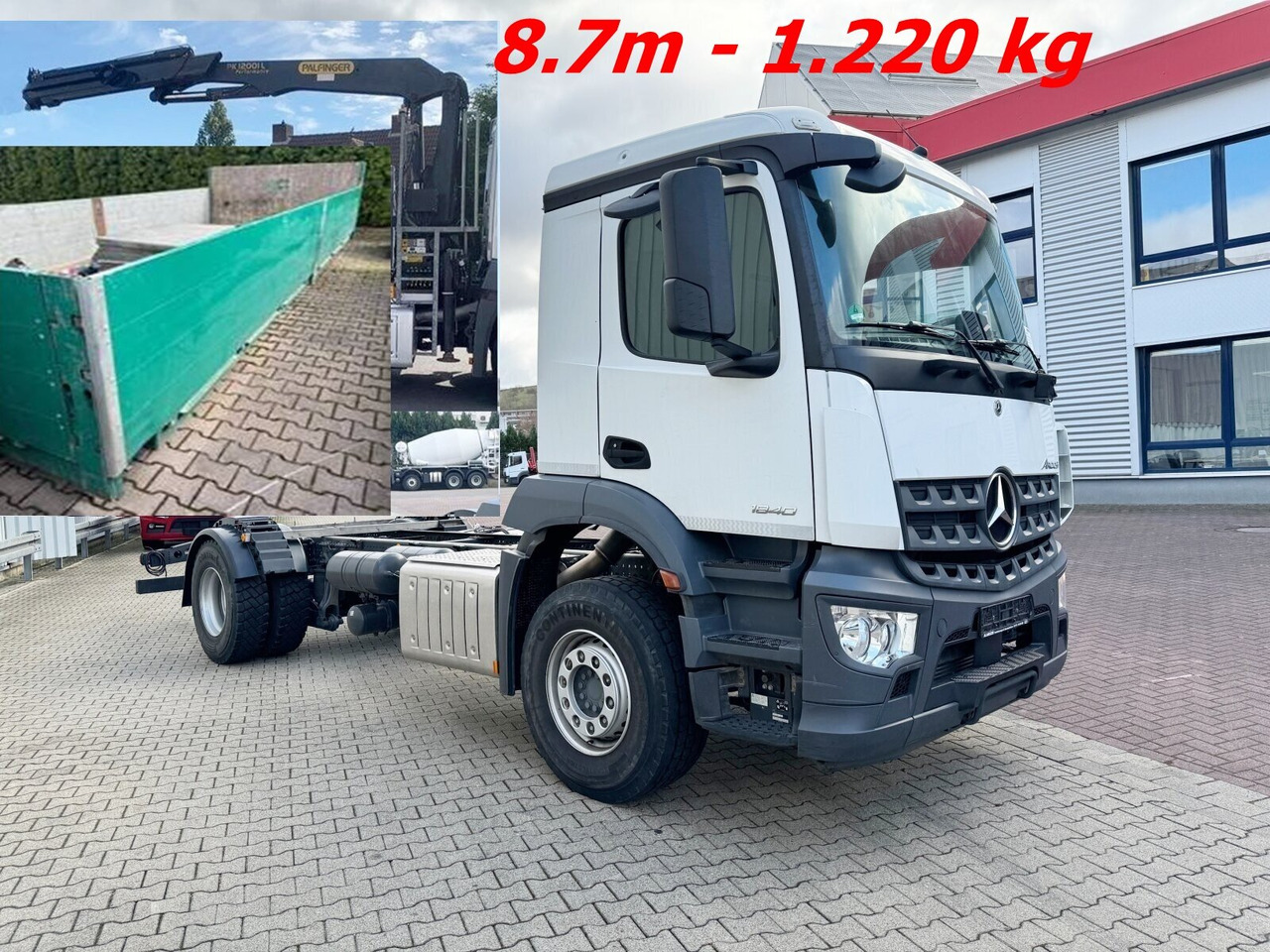 Mercedes-Benz Arocs 1840 L 4x2 Arocs 1840 L 4x2, Kran Palfinger PK12001L, Hochstand - Camión grúa: foto 1 Mercedes-Benz Arocs 1840 L 4x2 Arocs 1840 L 4x2, Kran Palfinger PK12001L, Hochstand - Camión grúa: foto 1