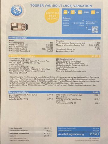 Autocaravana perfilada Knaus Tourer Van 500 LT, slide Bett, Tageszulassung: foto 20 Autocaravana perfilada Knaus Tourer Van 500 LT, slide Bett, Tageszulassung: foto 20