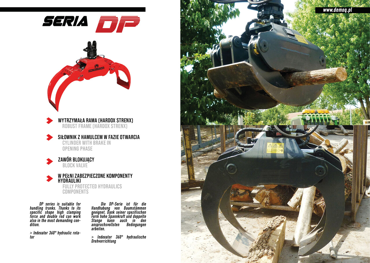 DEMOQ DP130 Log Grab 2000 kg - Pinza de manipulación para Maquinaria de construcción: foto 2 DEMOQ DP130 Log Grab 2000 kg - Pinza de manipulación para Maquinaria de construcción: foto 2