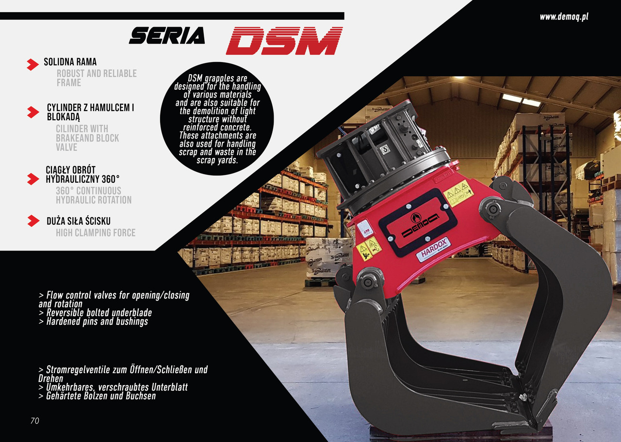 DEMOQ DSM160E typ A - Pinza de manipulación para Excavadora: foto 5 DEMOQ DSM160E typ A - Pinza de manipulación para Excavadora: foto 5