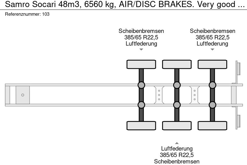 Semirremolque volquete Samro Socari 48m3, 6560 kg, AIR/DISC BRAKES. Very good state: foto 20 Semirremolque volquete Samro Socari 48m3, 6560 kg, AIR/DISC BRAKES. Very good state: foto 20