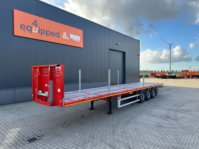 Kässbohrer NEU Heavy-Duty Platform, Heckbündig, Twistlocks (1x 40FT / 2x 20FT), ADR (EX/II, EX/III, FL, AT), Rungtasschen, Scheibebremsen - Semirremolque plataforma/ Caja abierta: foto 1 Kässbohrer NEU Heavy-Duty Platform, Heckbündig, Twistlocks (1x 40FT / 2x 20FT), ADR (EX/II, EX/III, FL, AT), Rungtasschen, Scheibebremsen - Semirremolque plataforma/ Caja abierta: foto 1