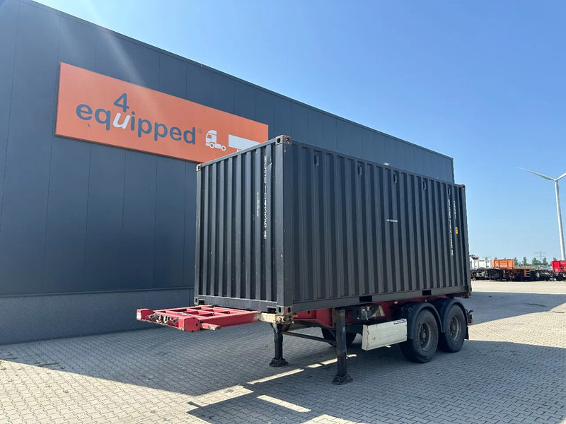 Krone 2-axle 20FT chassis + 20FT DV 8'6" container ONE-WAY - Semirremolque portacontenedore/ Intercambiable: foto 1 Krone 2-axle 20FT chassis + 20FT DV 8'6" container ONE-WAY - Semirremolque portacontenedore/ Intercambiable: foto 1