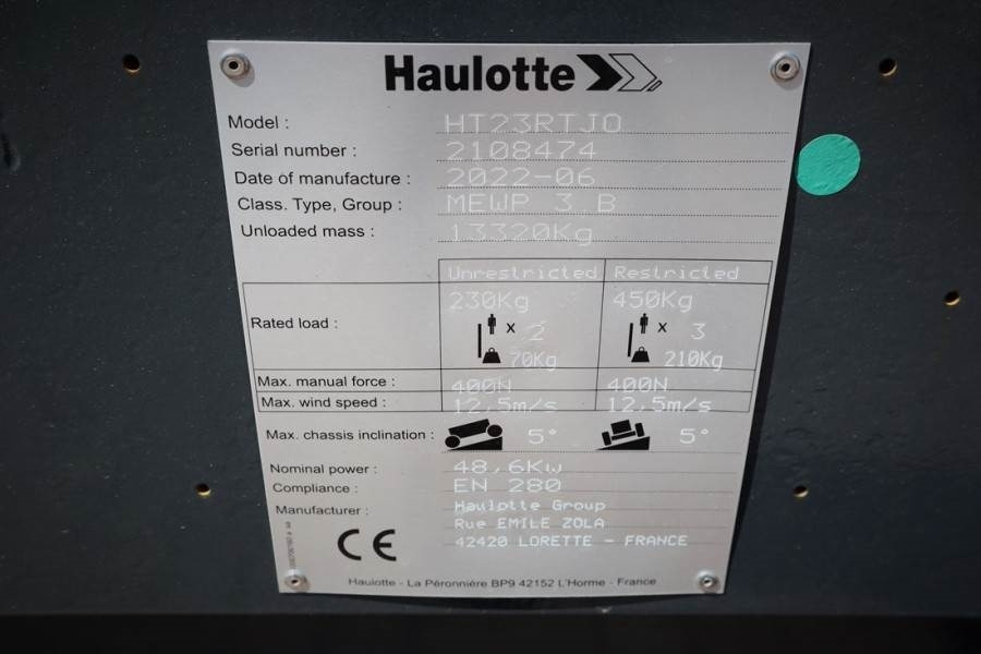 Plataforma telescopica Haulotte HT23RTJ O Valid Inspection, *Guarantee! Diesel, 4x: foto 6