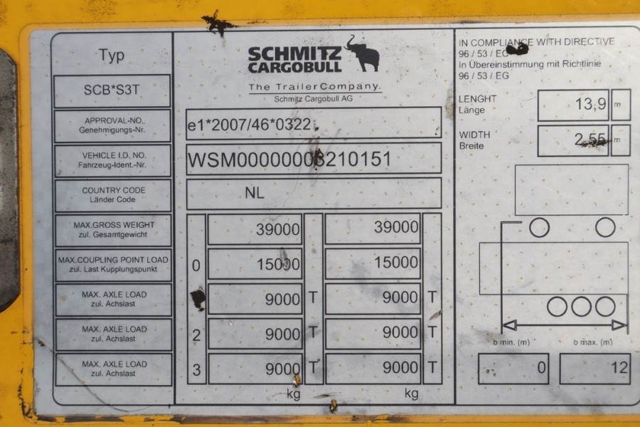 Remolque con toldo Schmitz CARG SCB3ST CoC Documents, TuV Loading Certificate: foto 6