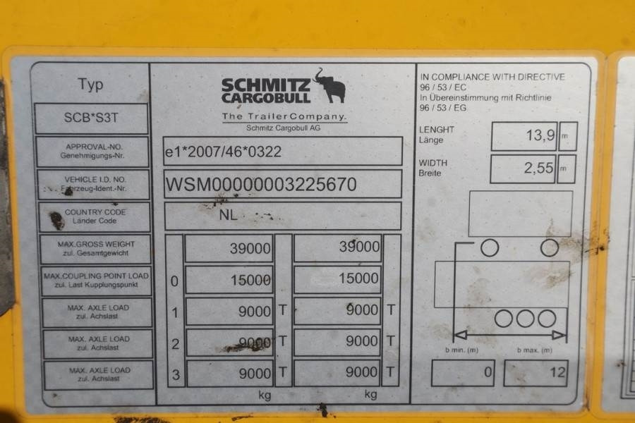 Remolque con toldo Schmitz Cargobull SCB3ST CoC Documents, TuV Loading Certif: foto 6 Remolque con toldo Schmitz Cargobull SCB3ST CoC Documents, TuV Loading Certif: foto 6