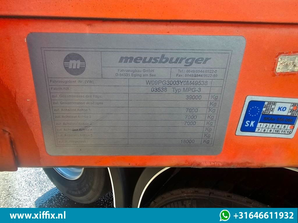 Semirremolque góndola rebajadas Meusburger 3-ass. Dieplader met huifopbouw / Naloop gestuurd: foto 12