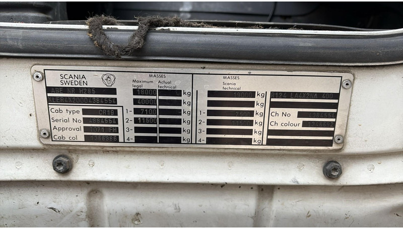 Cabeza tractora Scania 124 - 400 (BOITE MANUELLE / MANUAL GEARBOX): foto 17