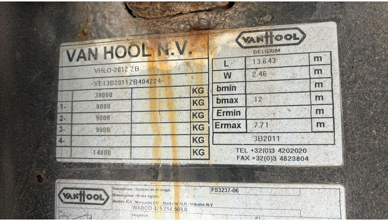 Semirremolque plataforma/ Caja abierta Van Hool 3B2011 (HOLLAND TRAILER / DRUM BRAKES / FREINS TAMBOURS): foto 15