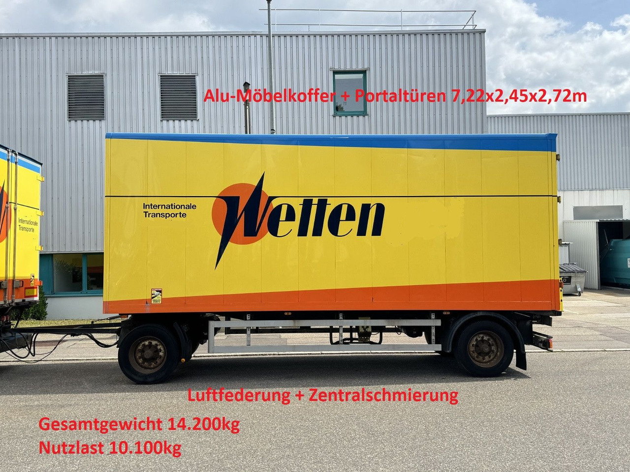 Bachert 14t Alu-Möbelkoffer 7,2m BPW Luft ZS - Remolque caja cerrada: foto 1 Bachert 14t Alu-Möbelkoffer 7,2m BPW Luft ZS - Remolque caja cerrada: foto 1