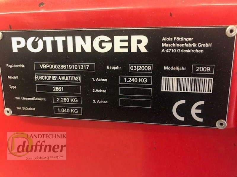 Pöttinger Eurotop 851 - Henificadora: foto 5 Pöttinger Eurotop 851 - Henificadora: foto 5