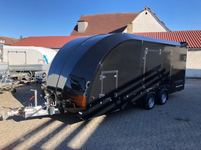 Brian James Race Transporter 4, schwarz 100 km/h RT4 384-1060, 5500 x 2120 mm, 3,5 to. - Remolque portavehículos: foto 1 Brian James Race Transporter 4, schwarz 100 km/h RT4 384-1060, 5500 x 2120 mm, 3,5 to. - Remolque portavehículos: foto 1