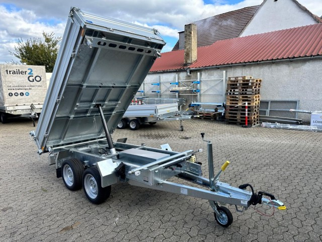 Humbaur 3-Seitenkipper HTK 2700.27 E-Pumpe Alu, 2670 x 1500 x 350 mm, 2,7 to. - Remolque volquete: foto 1 Humbaur 3-Seitenkipper HTK 2700.27 E-Pumpe Alu, 2670 x 1500 x 350 mm, 2,7 to. - Remolque volquete: foto 1