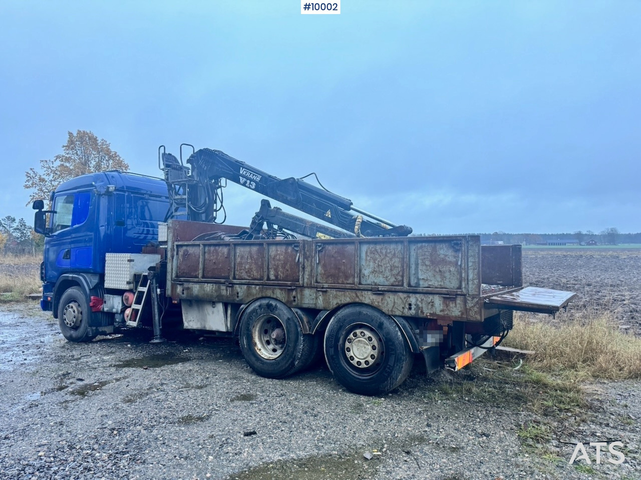 Scania R124 6x2 Flatbed truck with timber crane - Camión caja abierta, Camión grúa: foto 3 Scania R124 6x2 Flatbed truck with timber crane - Camión caja abierta, Camión grúa: foto 3