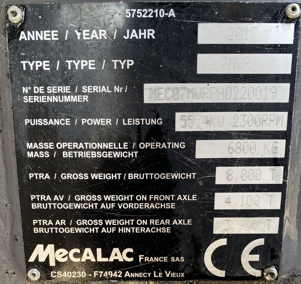Excavadora de ruedas Mecalac 7 MWR Origine Française endommagée: foto 7 Excavadora de ruedas Mecalac 7 MWR Origine Française endommagée: foto 7
