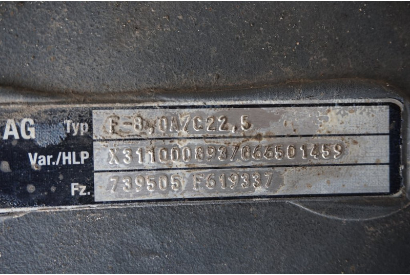 Mercedes-Benz F-8A/C22.5 - Eje delantero para Camión: foto 2 Mercedes-Benz F-8A/C22.5 - Eje delantero para Camión: foto 2