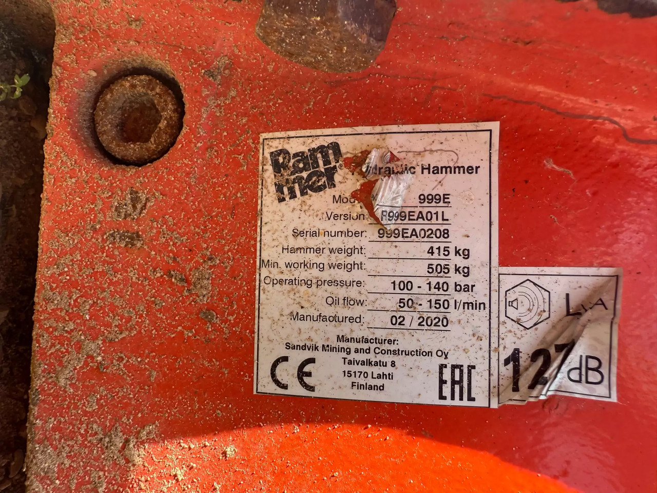 2020 Rammer 999E - Martillo hidráulico: foto 4 2020 Rammer 999E - Martillo hidráulico: foto 4