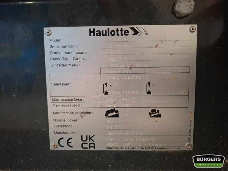 Haulotte Star 6 - Plataforma de mástil vertical: foto 5 Haulotte Star 6 - Plataforma de mástil vertical: foto 5