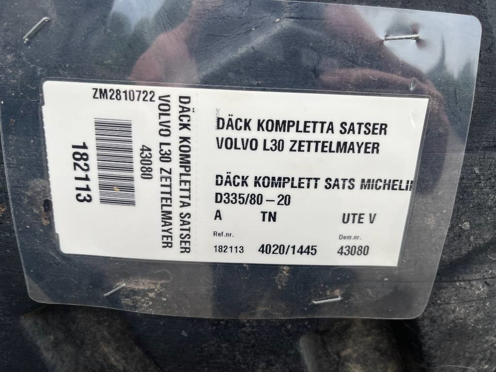 Michelin 335/80-20 till Volvo L30 Zettelmeyer - Neumático para Maquinaria de construcción: foto 2 Michelin 335/80-20 till Volvo L30 Zettelmeyer - Neumático para Maquinaria de construcción: foto 2