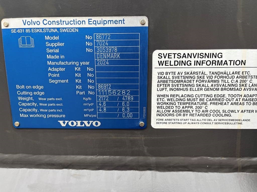 Volvo Skopa L150H L180H - Cazo para Maquinaria de construcción: foto 2 Volvo Skopa L150H L180H - Cazo para Maquinaria de construcción: foto 2