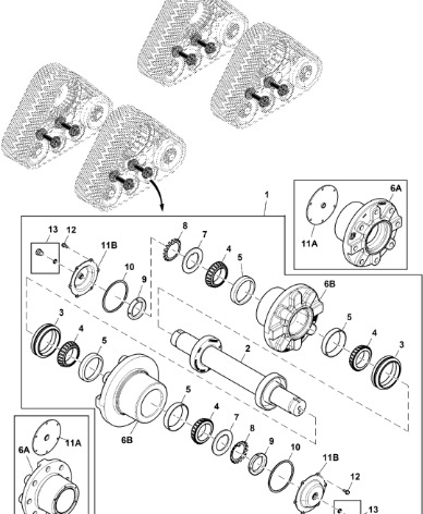 John Deere 9470RX - Piasta R571265 (Gąsienice i obciąźniki) - Piezas del tren de rodaje para Tractor: foto 1 John Deere 9470RX - Piasta R571265 (Gąsienice i obciąźniki) - Piezas del tren de rodaje para Tractor: foto 1