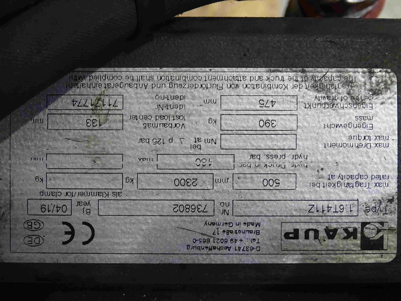 Kaup 1.6T411Z - Implemento para Equipo de manutención: foto 4 Kaup 1.6T411Z - Implemento para Equipo de manutención: foto 4