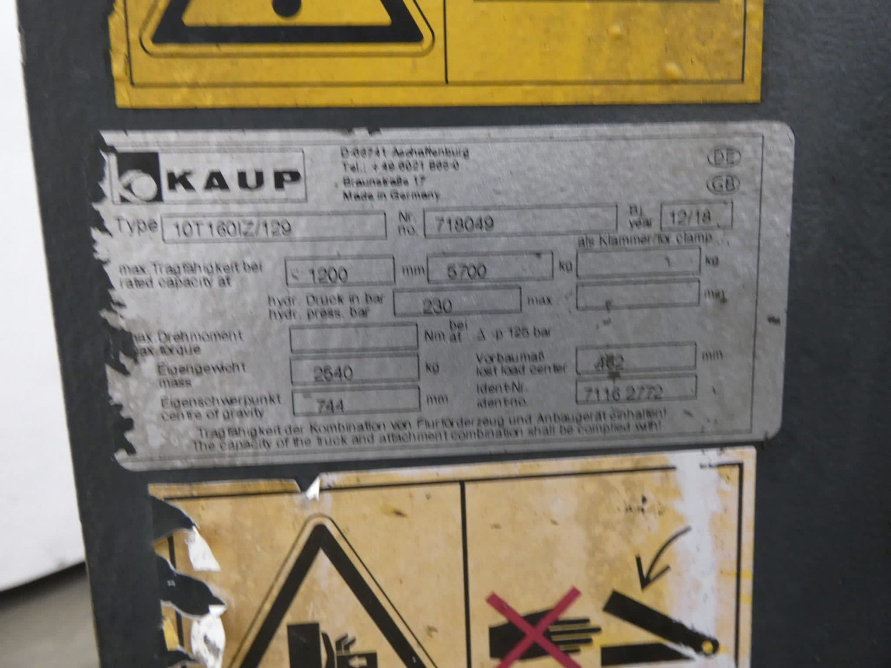 Kaup 10T160/7/129 - Implemento para Equipo de manutención: foto 5 Kaup 10T160/7/129 - Implemento para Equipo de manutención: foto 5