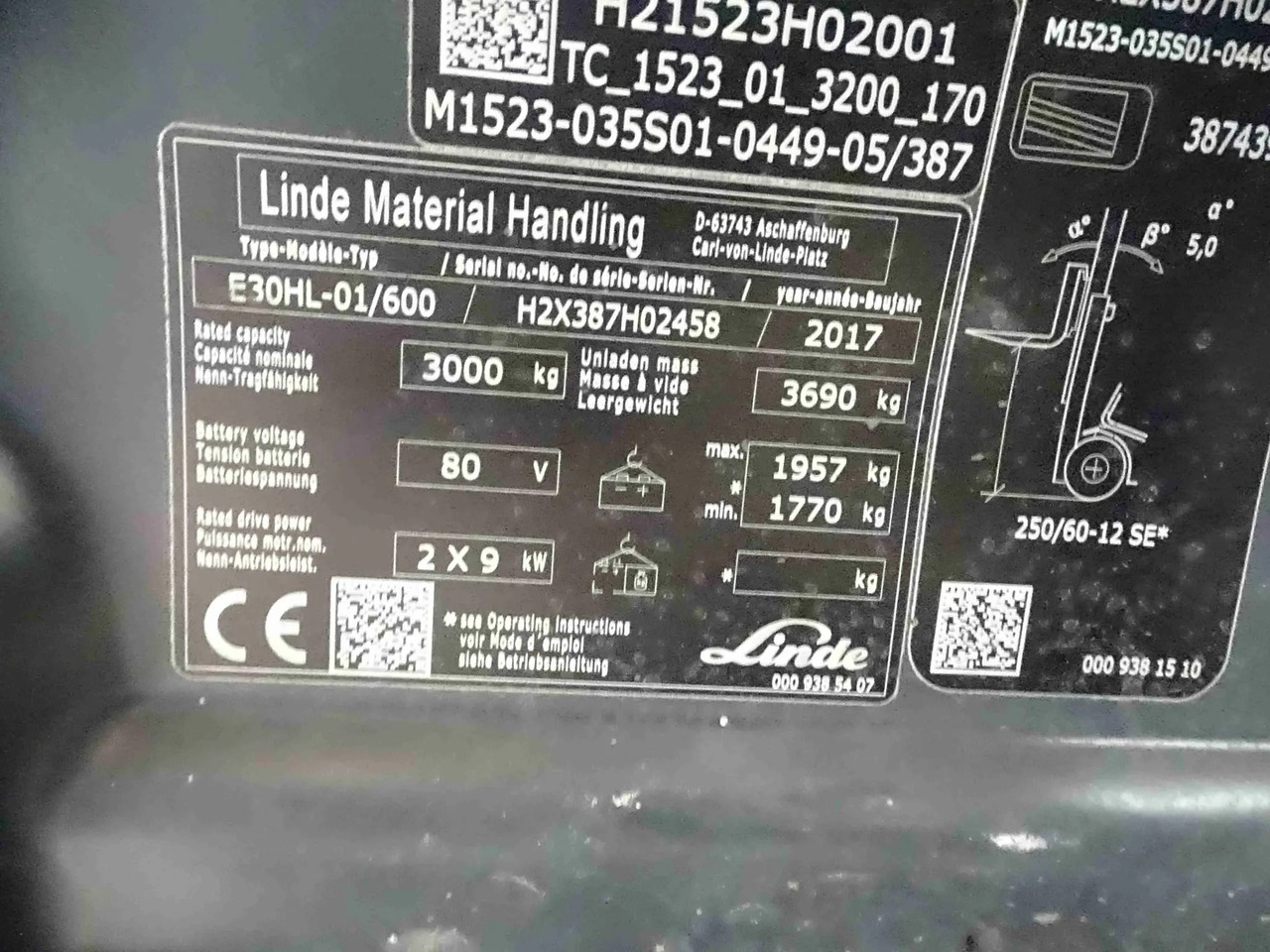 Linde E30 - Carretilla elevadora eléctrica: foto 5 Linde E30 - Carretilla elevadora eléctrica: foto 5